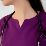 ROUNDED NECKLINE SCRUB WITH CENTER CUT