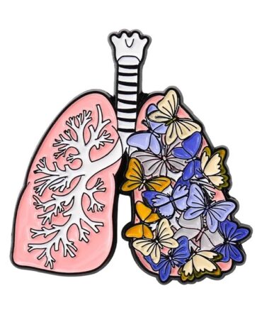 LUNG ENAMEL PIN