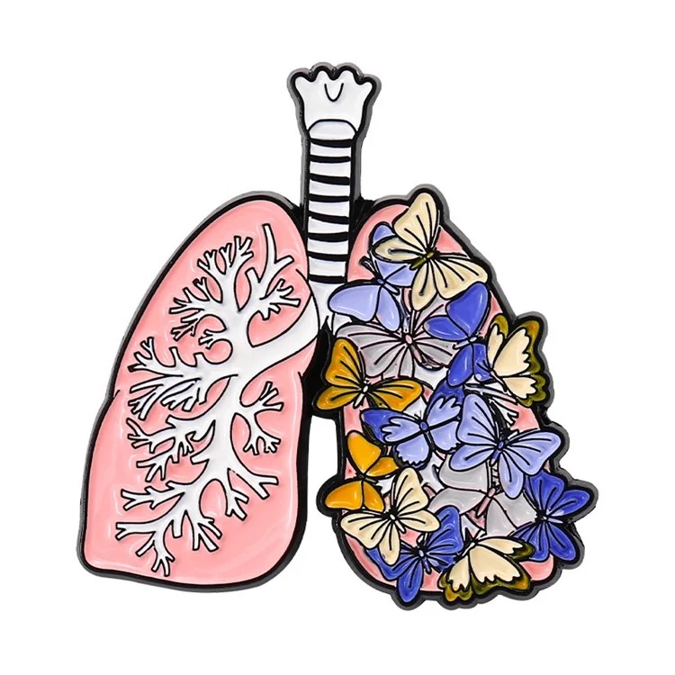 LUNG ENAMEL PIN