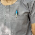 GREY ROUNDED NECK AND SHOLDER PEN POCKET