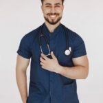 NAVY BLUE BANN MALE SCRUB