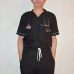 GREY V-NECK WITH POCKET PIPING MALE SCRUB
